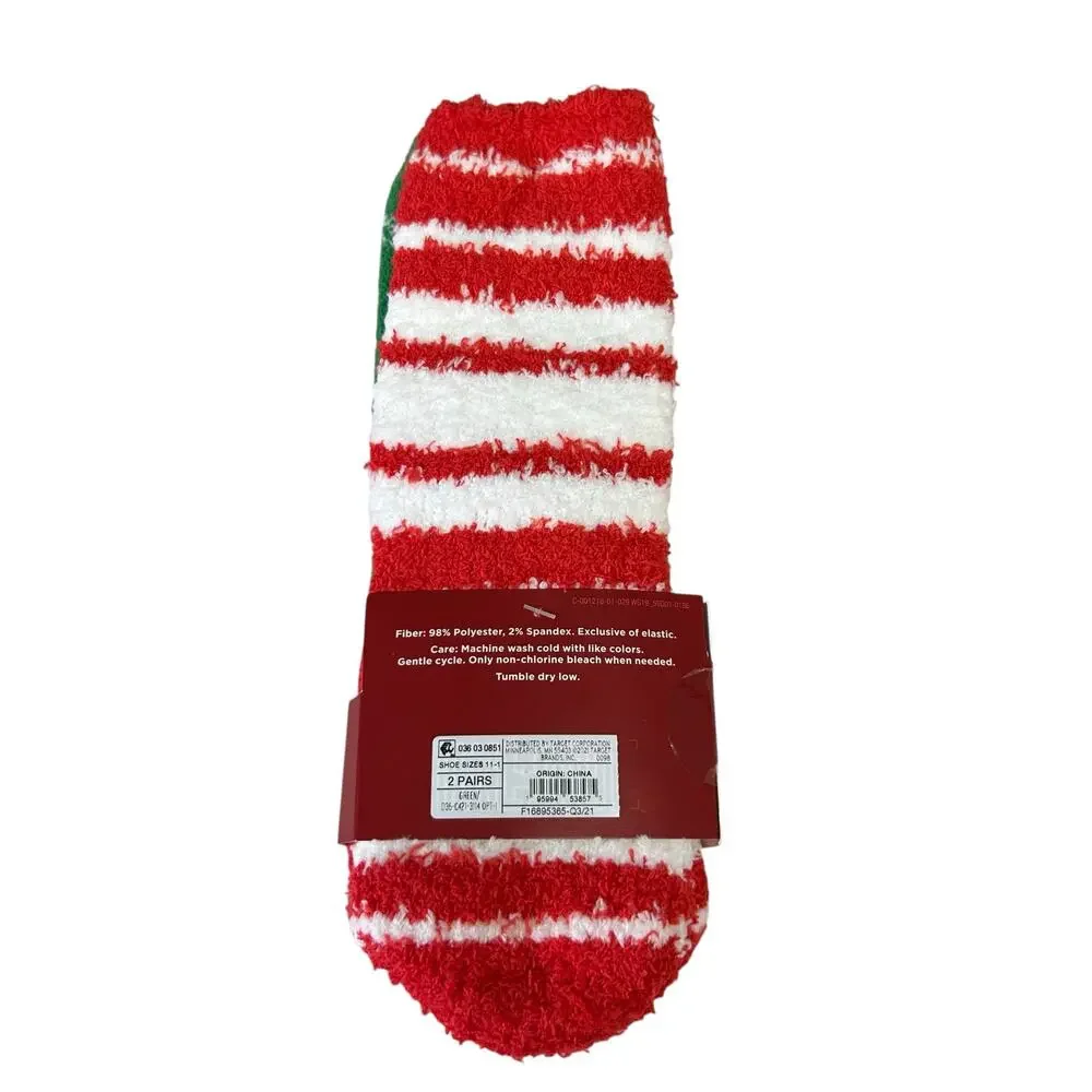 NWT Wondershop at Target Kids Super Soft Santa Crew Socks 2 Pairs XS/S (11-1)